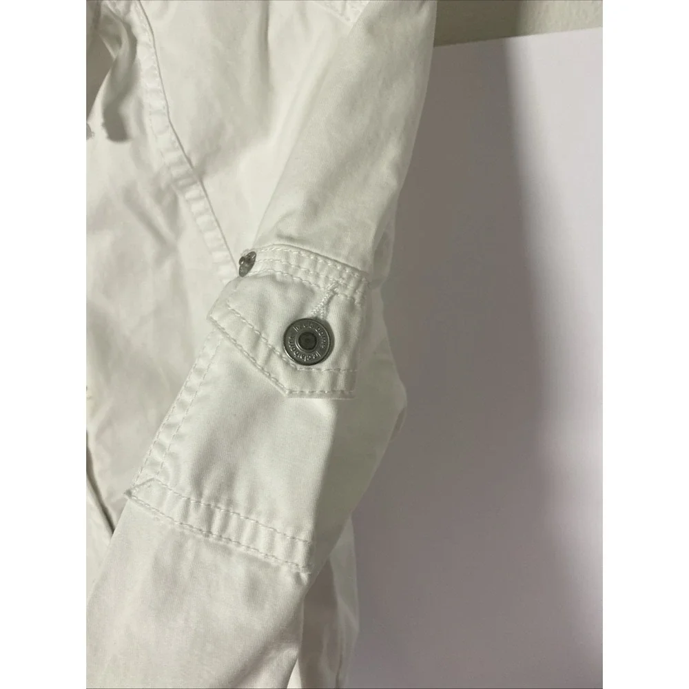 Liz‎ Claiborne White Large Zip Front Jacket Hiking, Vacation M1